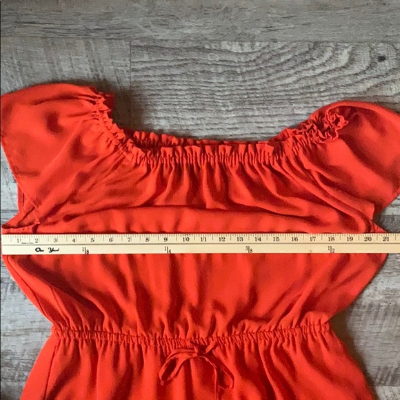 MOSSIMO Orange-Red Off Shoulder Tie Waist Midi - Picture 8 of 8